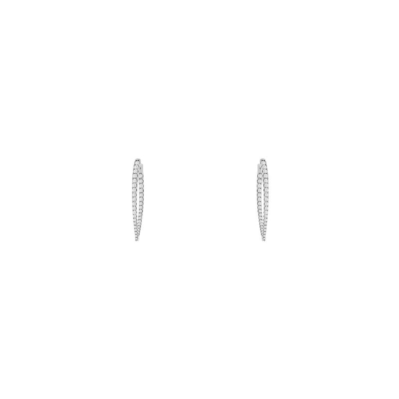 14 Karat White Gold In & Out Marquise Shaped Earrings With Diamonds