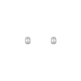 14 Karat White Gold  Bezel Stud Earrings With Diamonds
