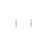14 Karat White Gold Hoop Earrings With Diamonds