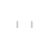 14 Karat White Gold Huggie Earrings With Diamonds