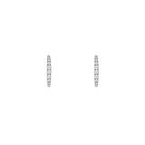 14 Karat White Gold Hoop Earrings With Diamonds