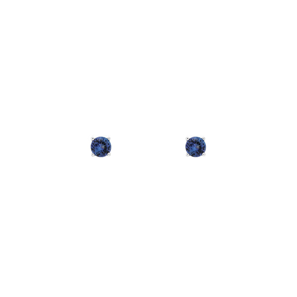 14 Karat White Gold Stud Earrings With Tanzanites