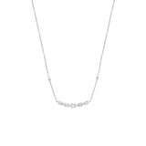 18 Karat White Gold Invisible Baguette Necklace with Diamonds