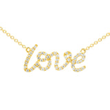 18 Karat Yellow Gold Love Necklace with Diamonds