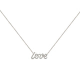 18 Karat White Gold Love Necklace with Diamonds