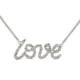 18 Karat White Gold Love Necklace with Diamonds