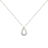 18 Karat White Gold Raindrop Necklace with Diamonds