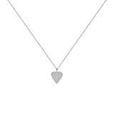 18 Karat White Gold Heart Necklace with Diamonds