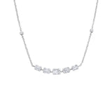 18 Karat White Gold Invisible Baguette Necklace with Diamonds