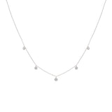 18 Karat White Gold Floating Diamond By The Yard Necklace