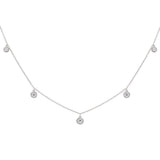 18 Karat White Gold Floating Diamond By The Yard Necklace