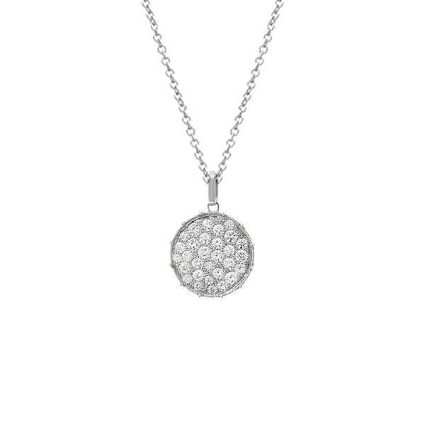 18 Karat White gold Confetti Pendant with White Diamonds