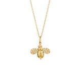 18 Karat Yellow Gold Worker Bee Necklace with Diamonds