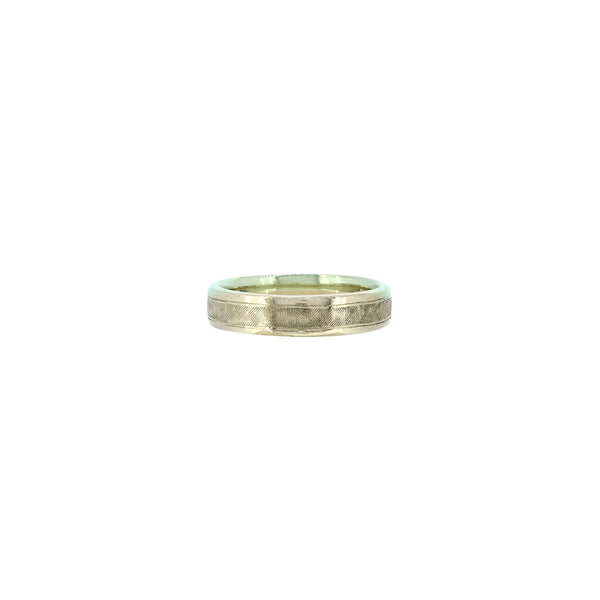 18 Karat Yellow Gold Mens Ring with Florentine Design