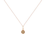 14 Karat Rose Gold Halo Necklace With A Morganite & Diamonds