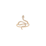14 KARAT ROSE GOLD SERPENT RING WITH DIAMONDS
