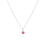 14 Karat White Gold Ruby Heart Necklace with Diamond