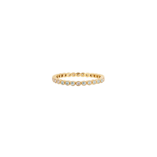 18 Karat Rose Gold Mini Bezel Set Diamond Ring