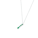 14 Karat White Gold Linnear Emerald Pendant