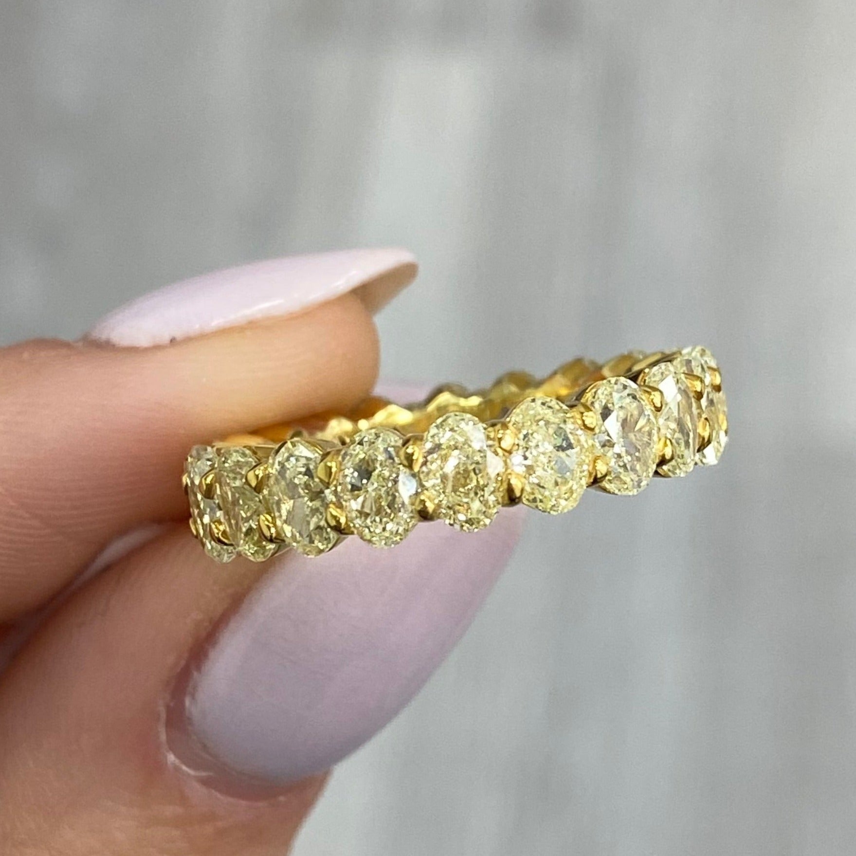 Fancy Yellow Oval Diamond Eternity Band