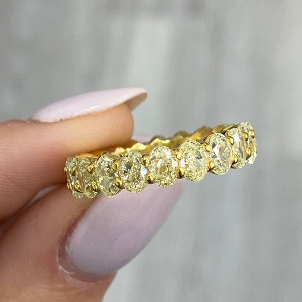 Fancy Yellow Oval Diamond Eternity Band