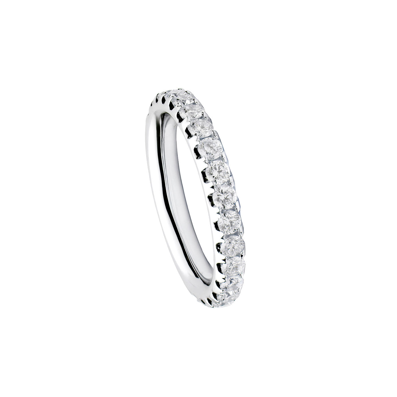 18 Karat White Gold Pave Band With Diamonds