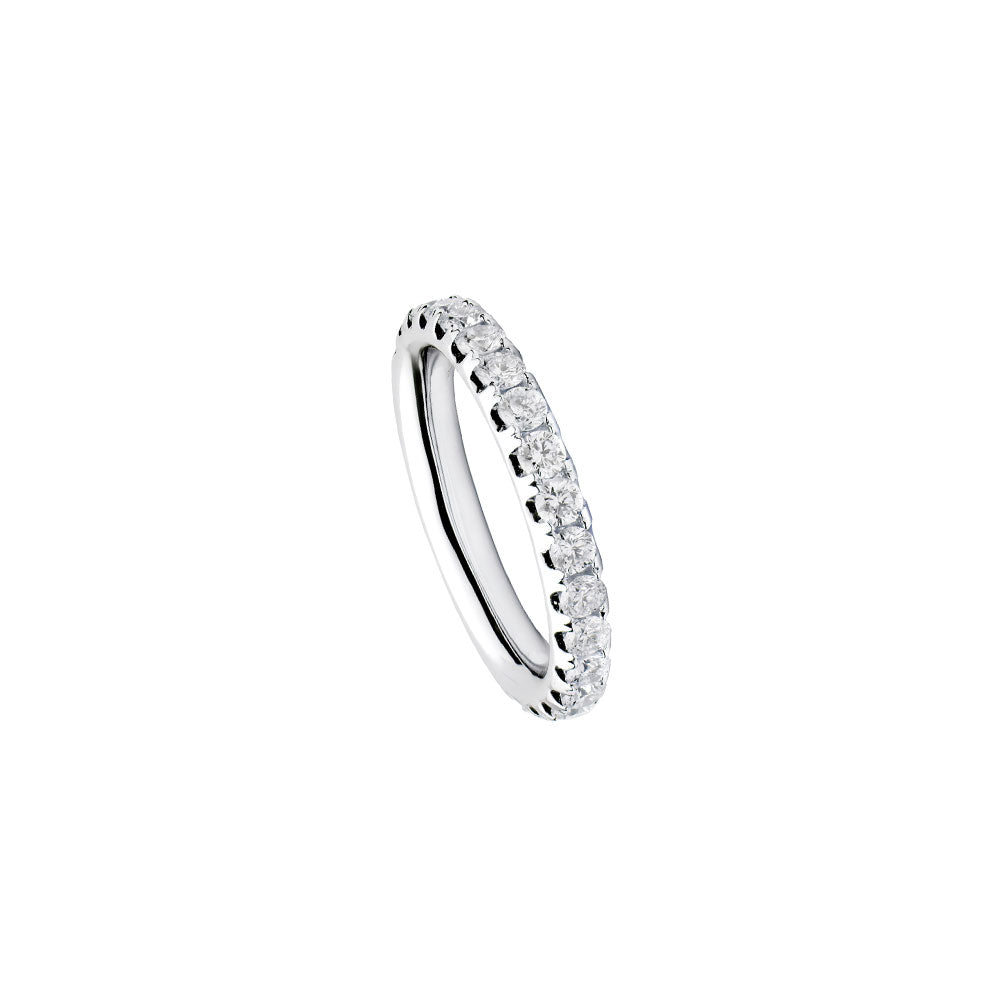 18 Karat White Gold Pave Band With Diamonds