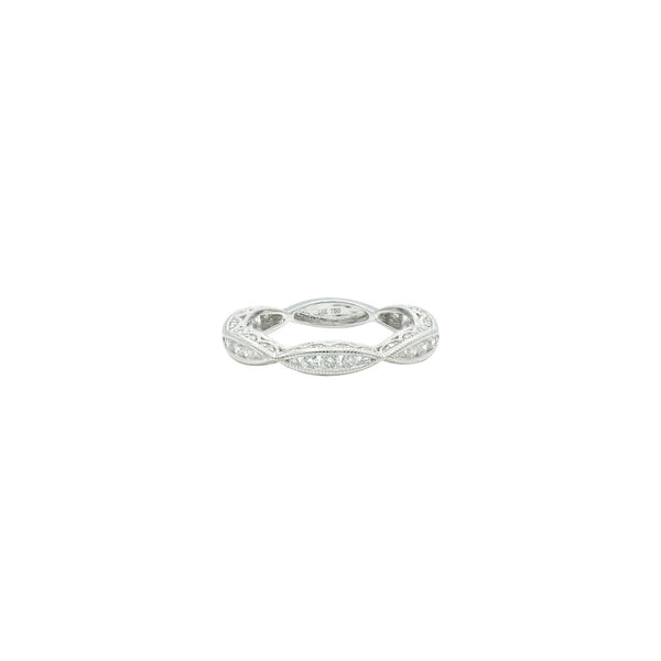 18 Karat White Gold Infinity Band With Diamonds