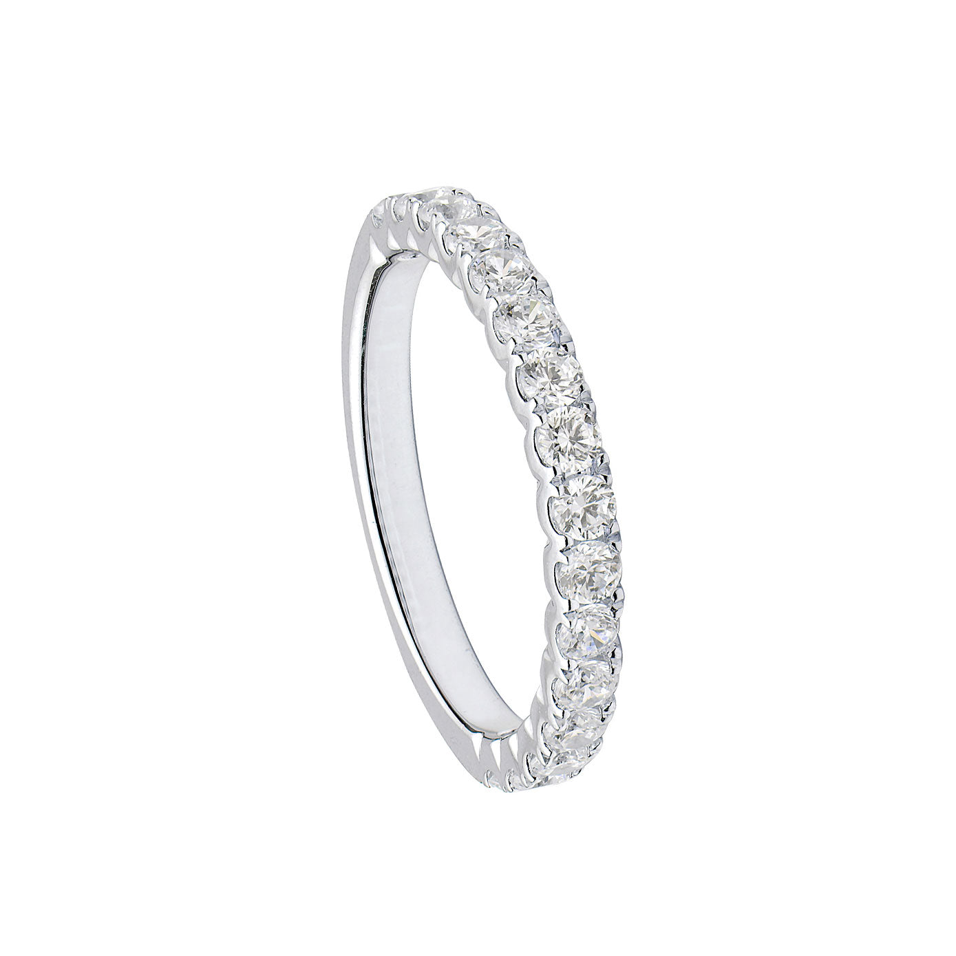 18 Karat White Gold half eternity diamond band