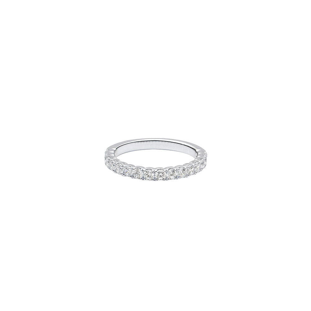 18 Karat White Gold half eternity diamond band