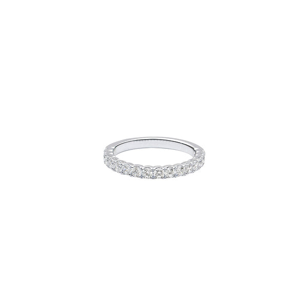 18 Karat White Gold half eternity diamond band