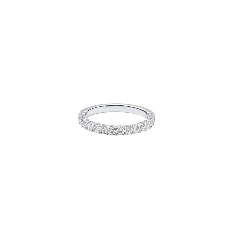 18 Karat White Gold half eternity diamond band