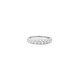 18 Karat White Gold 3 Row Rounded Pave Band With Diamond