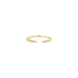 18 Karat Yellow Gold Open pointed Band with diamonds