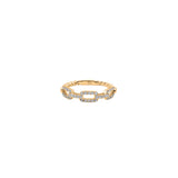 18 Karat Yellow Gold Link Band With Diamonds