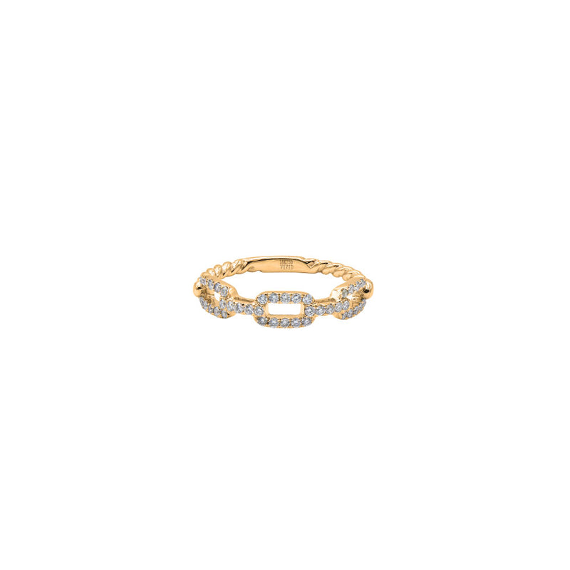 18 Karat Yellow Gold Link Band With Diamonds