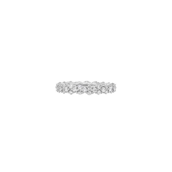 18 Karat White Gold Ring with Three diamond design