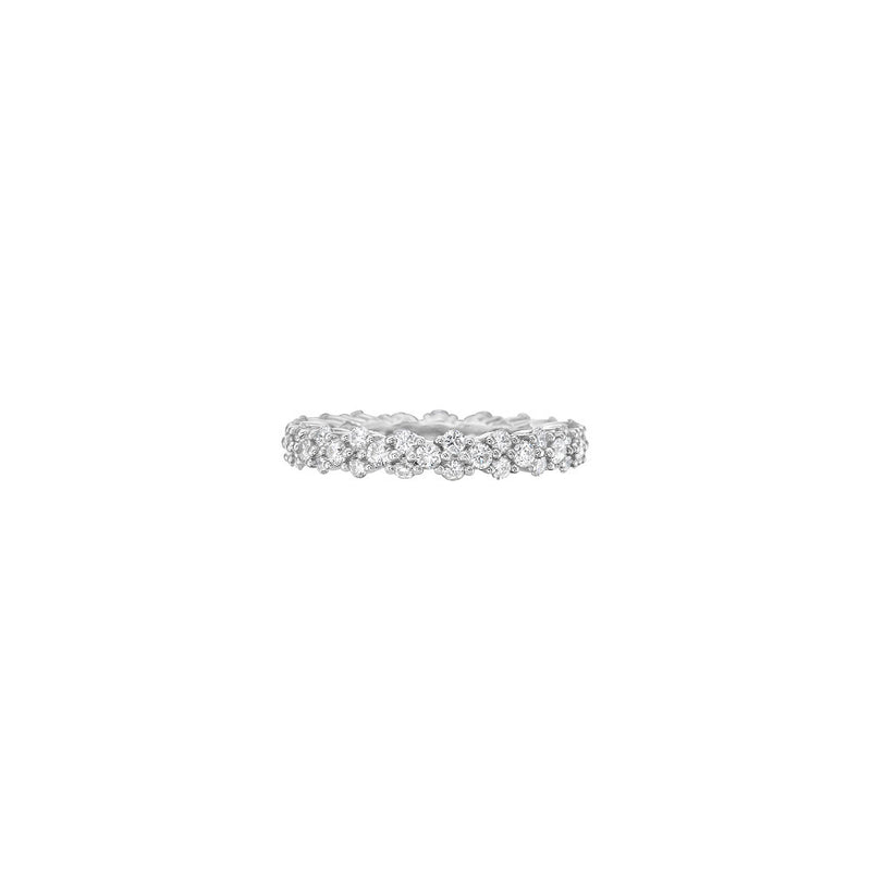18 Karat White Gold Ring with Three diamond design
