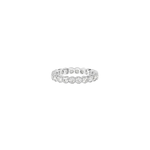 18 Karat White Gold Bezel Band With Diamonds