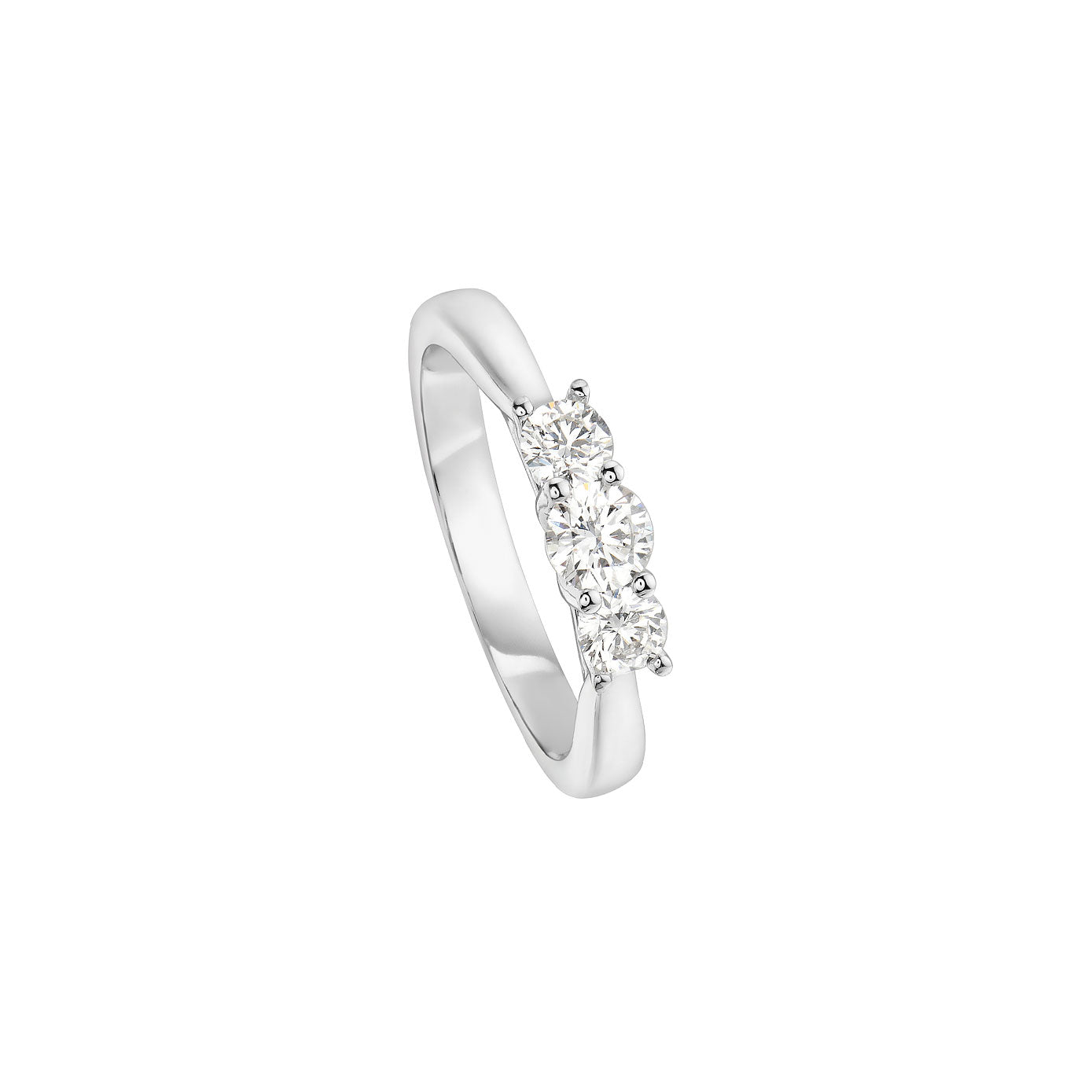 18 Karat White Gold 3 Diamond Ring