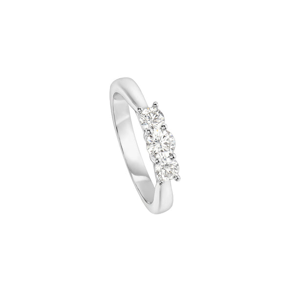 18 Karat White Gold 3 Diamond Ring