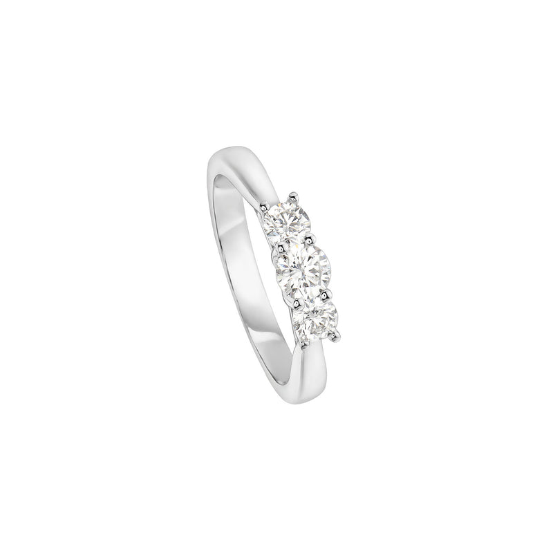 18 Karat White Gold 3 Diamond Ring
