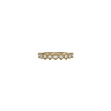 14 karat yellow gold hexagon ring with diamonds