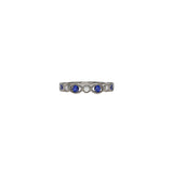 14 karat yellow gold band with sapphires and diamonds