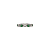14 karat yellow gold band with sapphires and diamonds