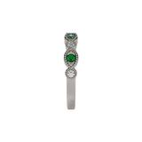 14 karat yellow gold band with sapphires and diamonds