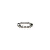 14 karat white gold diamond shape ring with diamonds