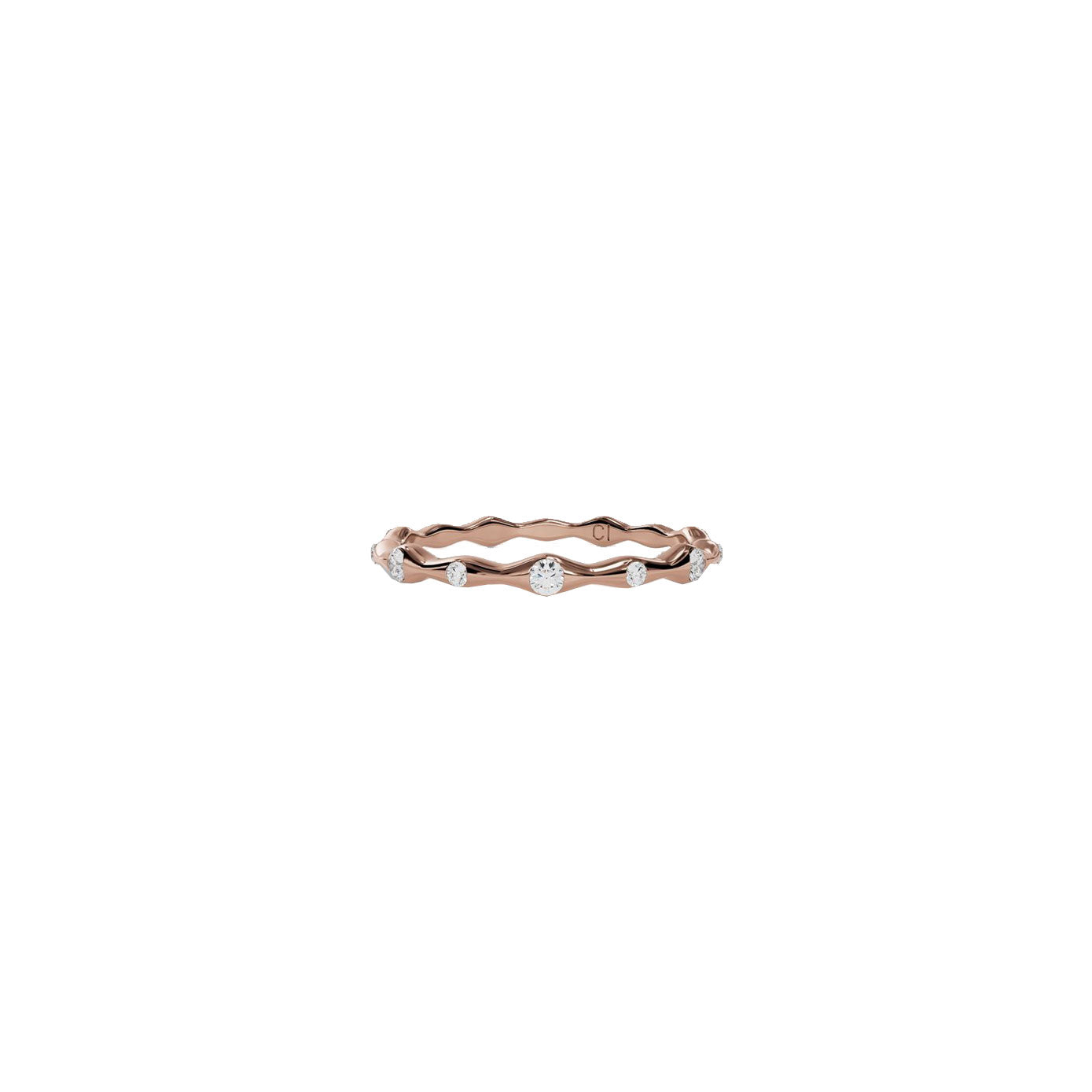 14 karat rose gold ring with diamonds