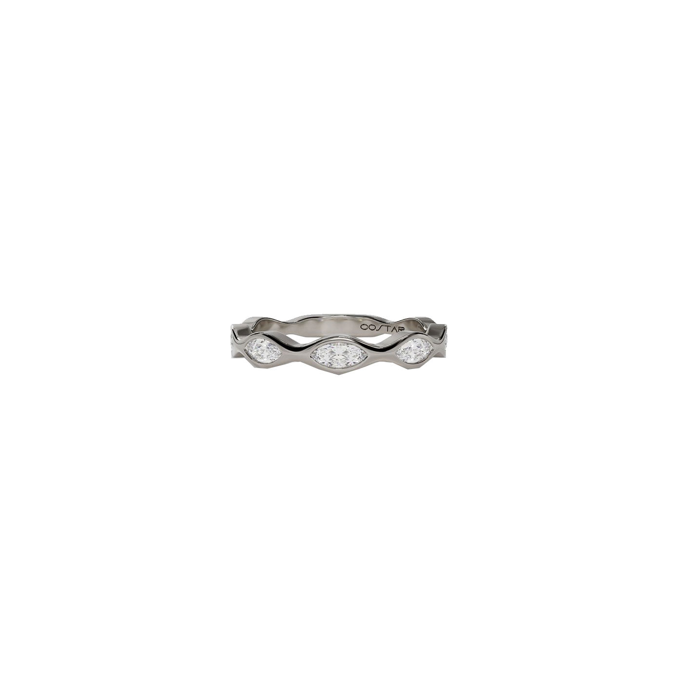 14 karat white gold ring with marquise diamonds