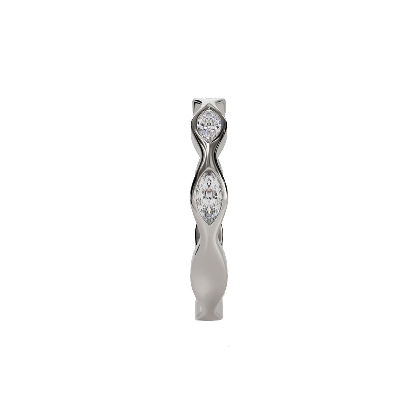 14 karat white gold ring with marquise diamonds